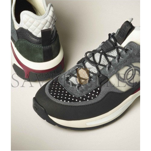 CHANEL SNEAKERS FABRIC, SUEDE CALFSKIN, MESH & FABRIC BLACK, DARK GRAY, WHITE & LIGHT GRAY G39488 Y56142 K4948 CHANEL SNEAKERS FABRIC, SUEDE CALFSKIN, MESH & FABRIC BLACK, DARK GRAY, WHITE & LIGHT GRAY G39488 Y56142 K4948