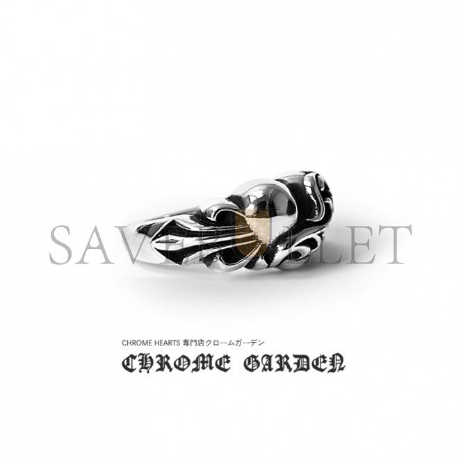 CHROME HEARTS FLORAL CROSS HEART RING CHROME HEARTS FLORAL CROSS HEART RING