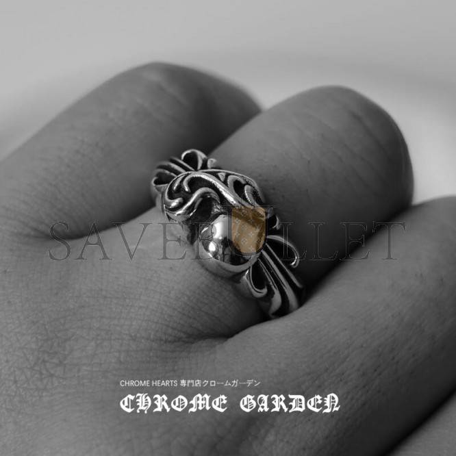 CHROME HEARTS FLORAL CROSS HEART RING CHROME HEARTS FLORAL CROSS HEART RING