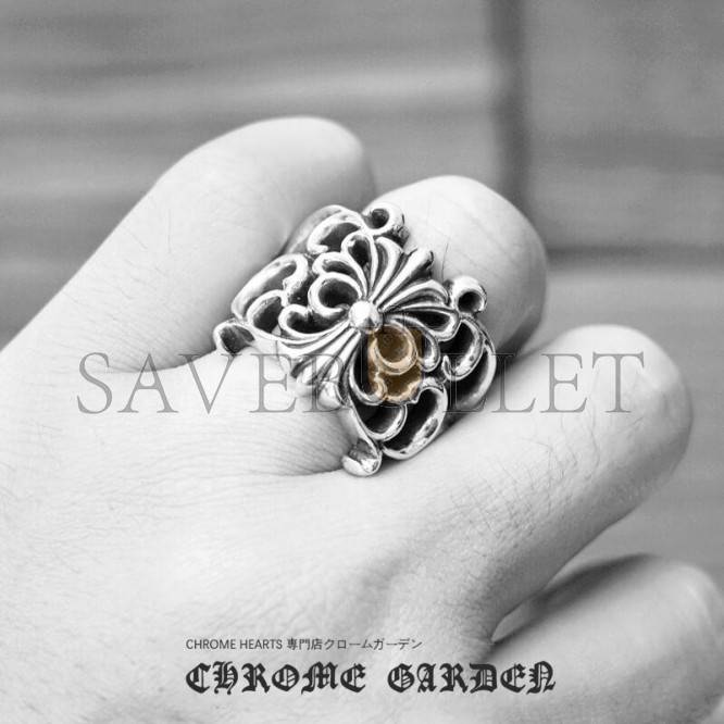CHROME HEARTS BUTTERFLY FLORAL CROSS RING CHROME HEARTS BUTTERFLY FLORAL CROSS RING