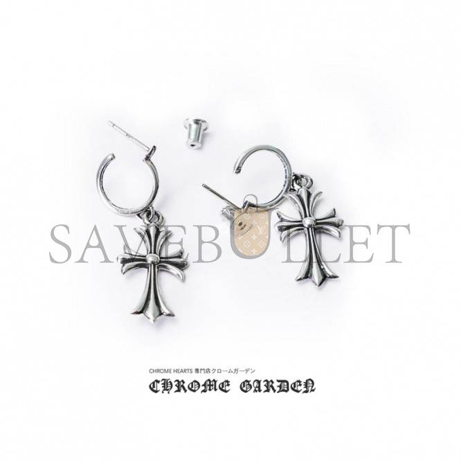 CHROME HEARTS TINY CROSS HOOP EARRING CHROME HEARTS TINY CROSS HOOP EARRING