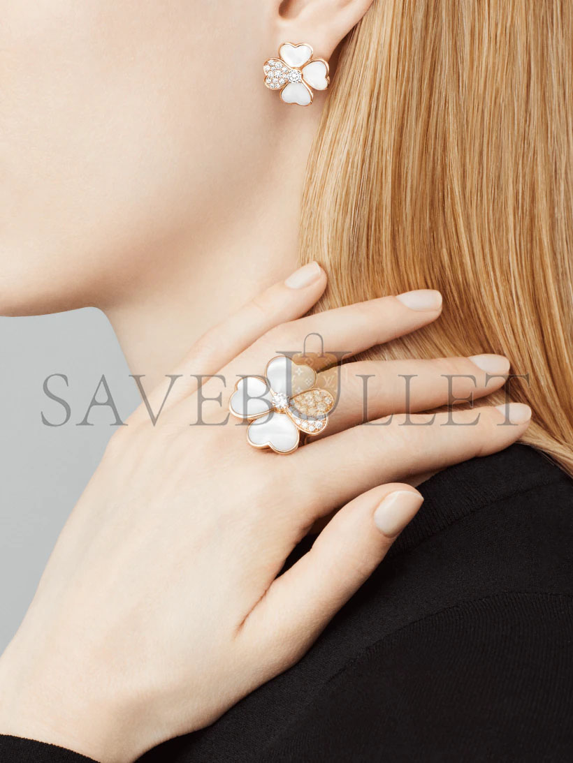 VAN CLEEF ARPELS COSMOS EARRINGS, SMALL MODEL - ROSE GOLD, DIAMOND, MOTHER-OF-PEARL VCARO5BX00 VAN CLEEF ARPELS COSMOS EARRINGS, SMALL MODEL - ROSE GOLD, DIAMOND, MOTHER-OF-PEARL VCARO5BX00