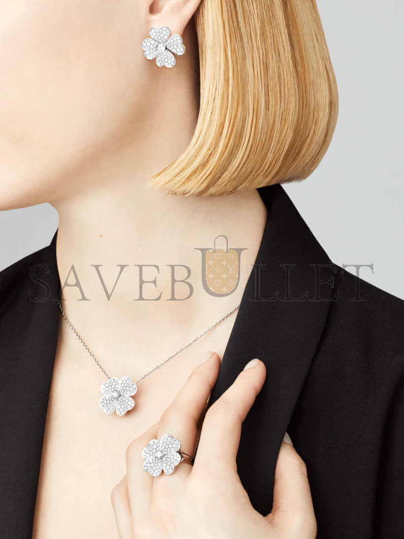 VAN CLEEF ARPELS COSMOS EARRINGS, MEDIUM MODEL - WHITE GOLD, DIAMOND VCARO68J00 VAN CLEEF ARPELS COSMOS EARRINGS, MEDIUM MODEL - WHITE GOLD, DIAMOND VCARO68J00