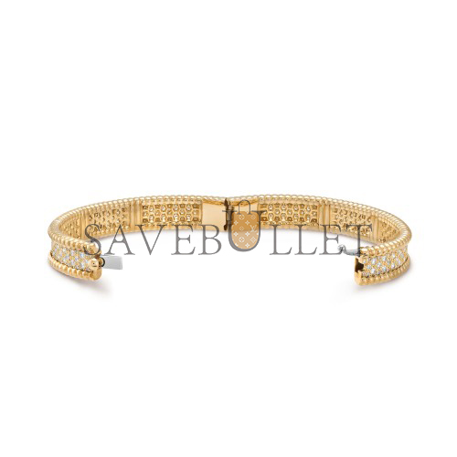 VAN CLEEF ARPELS PERLÉE DIAMONDS BRACELET, 3 ROWS, SMALL MODEL - YELLOW GOLD, DIAMOND VCARO56400 VAN CLEEF ARPELS PERLÉE DIAMONDS BRACELET, 3 ROWS, SMALL MODEL - YELLOW GOLD, DIAMOND VCARO56400