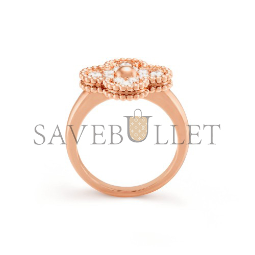 VAN CLEEF ARPELS VINTAGE ALHAMBRA RING - ROSE GOLD, DIAMOND VCARP2R400 VAN CLEEF ARPELS VINTAGE ALHAMBRA RING - ROSE GOLD, DIAMOND VCARP2R400