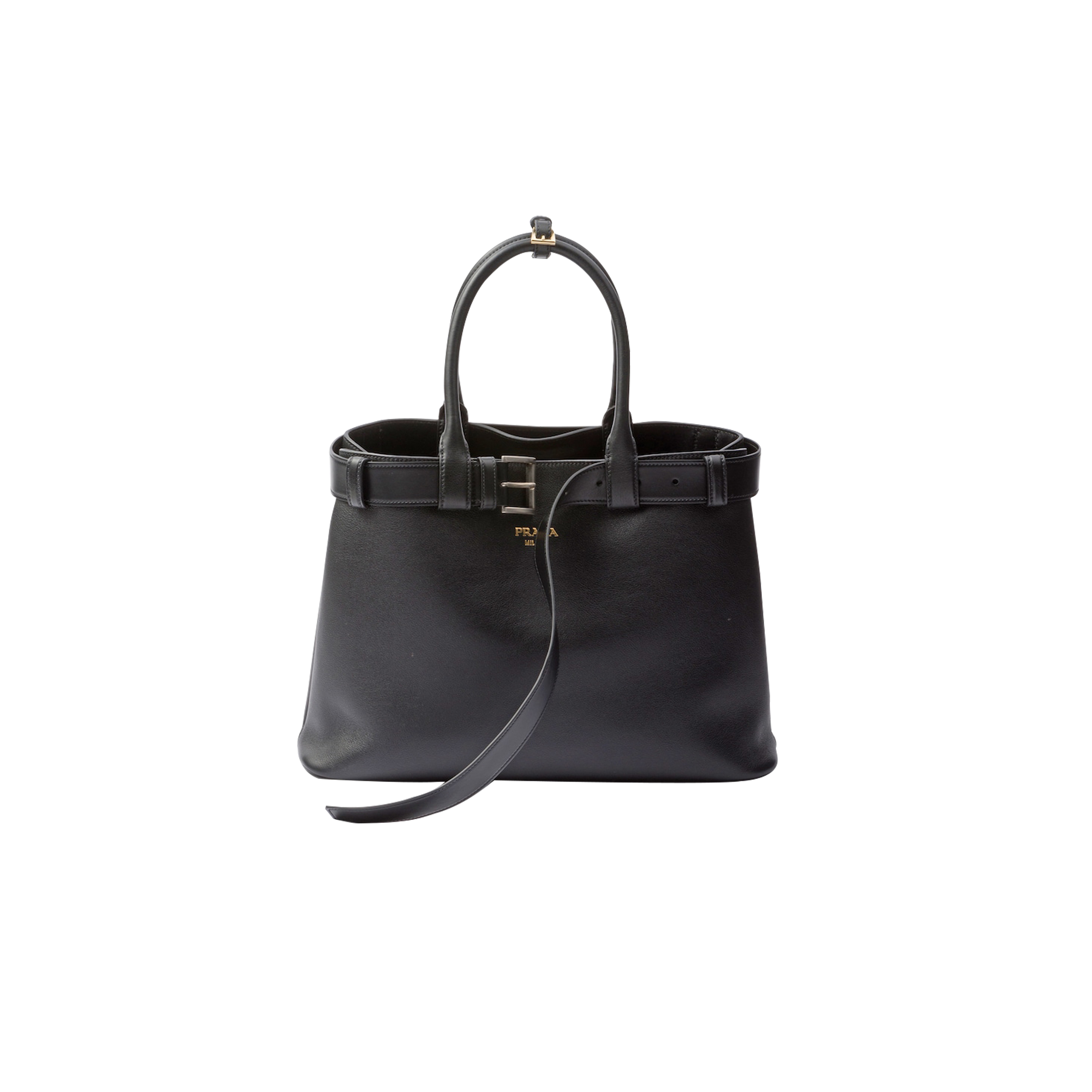 PRADA BUCKLE LARGE LEATHER HANDBAG WITH BELT 1BA416 (37*27*14cm) PRADA BUCKLE LARGE LEATHER HANDBAG WITH BELT 1BA416 (37*27*14cm)