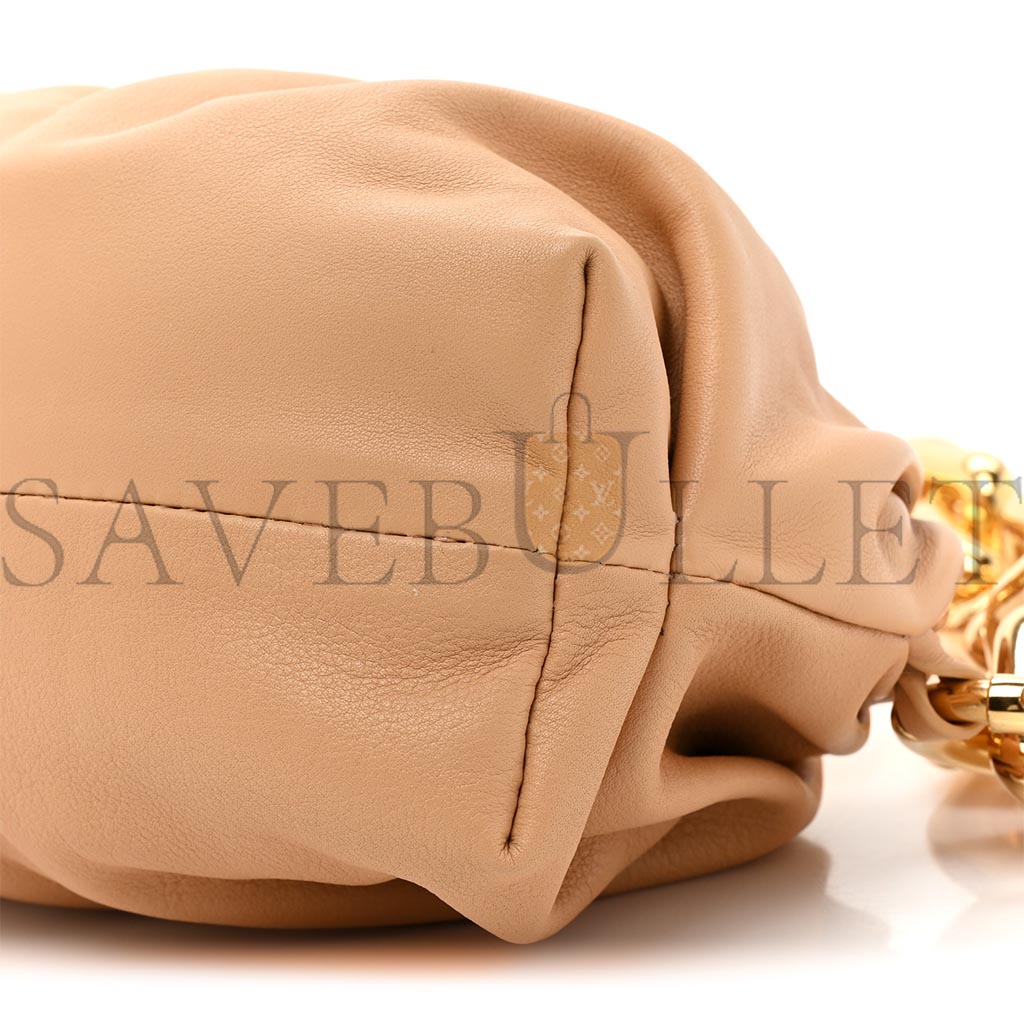 BOTTEGA VENETA CALFSKIN TEEN CHAIN POUCH ALMOND (25*13*10cm) BOTTEGA VENETA CALFSKIN TEEN CHAIN POUCH ALMOND (25*13*10cm)