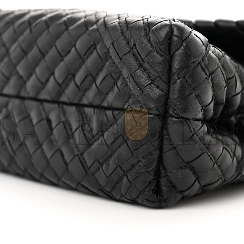 BOTTEGA VENETA NAPPA INTRECCIATO BABY OLIMPIA SHOULDER BAG BLACK (23*17*8cm) BOTTEGA VENETA NAPPA INTRECCIATO BABY OLIMPIA SHOULDER BAG BLACK (23*17*8cm)