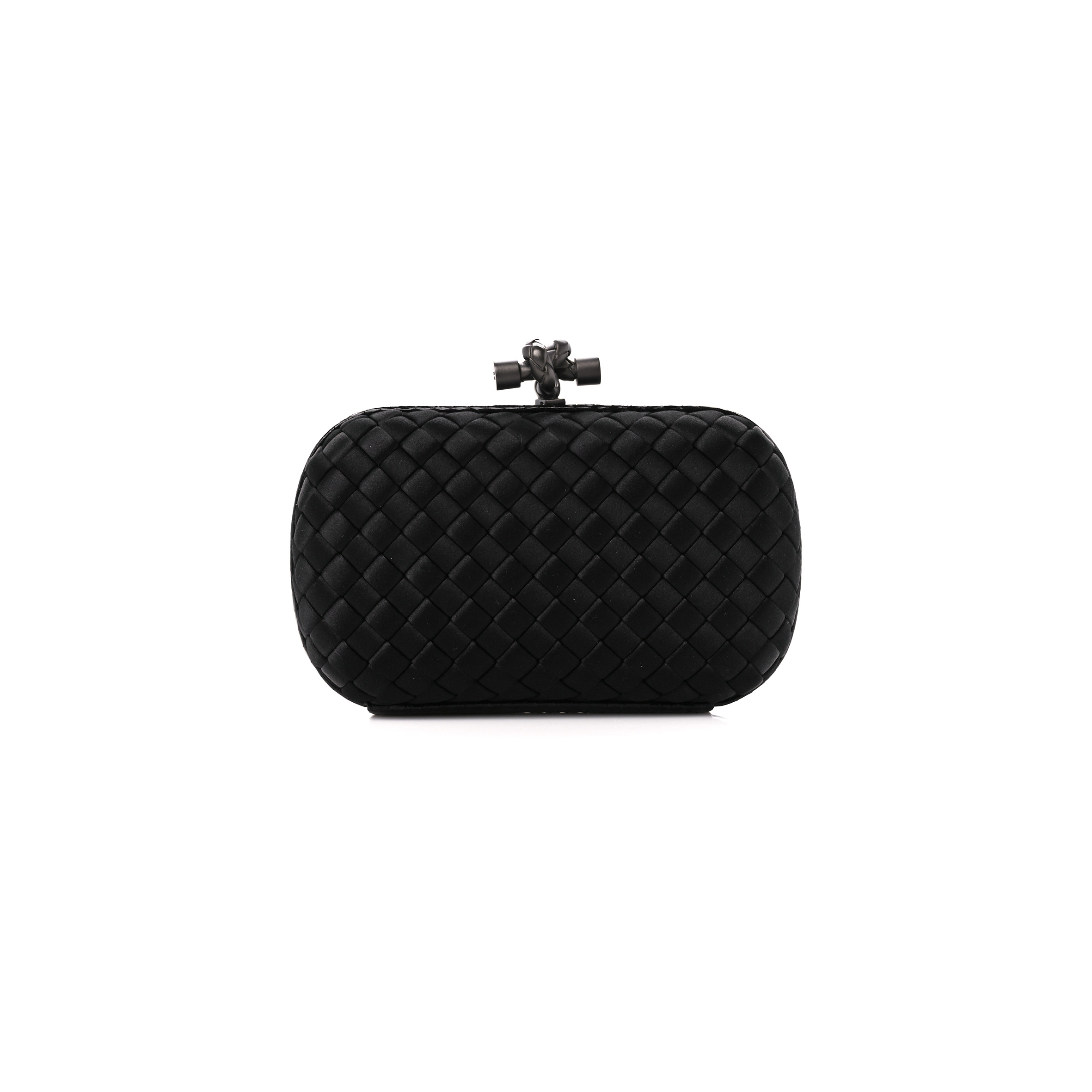 BOTTEGA VENETA SATIN INTRECCIO IMPERO AYERS KNOT CLUTCH BLACK (17*10*4cm) BOTTEGA VENETA SATIN INTRECCIO IMPERO AYERS KNOT CLUTCH BLACK (17*10*4cm)