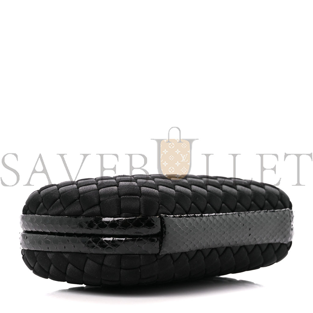 BOTTEGA VENETA SATIN INTRECCIO IMPERO AYERS KNOT CLUTCH BLACK (17*10*4cm) BOTTEGA VENETA SATIN INTRECCIO IMPERO AYERS KNOT CLUTCH BLACK (17*10*4cm)