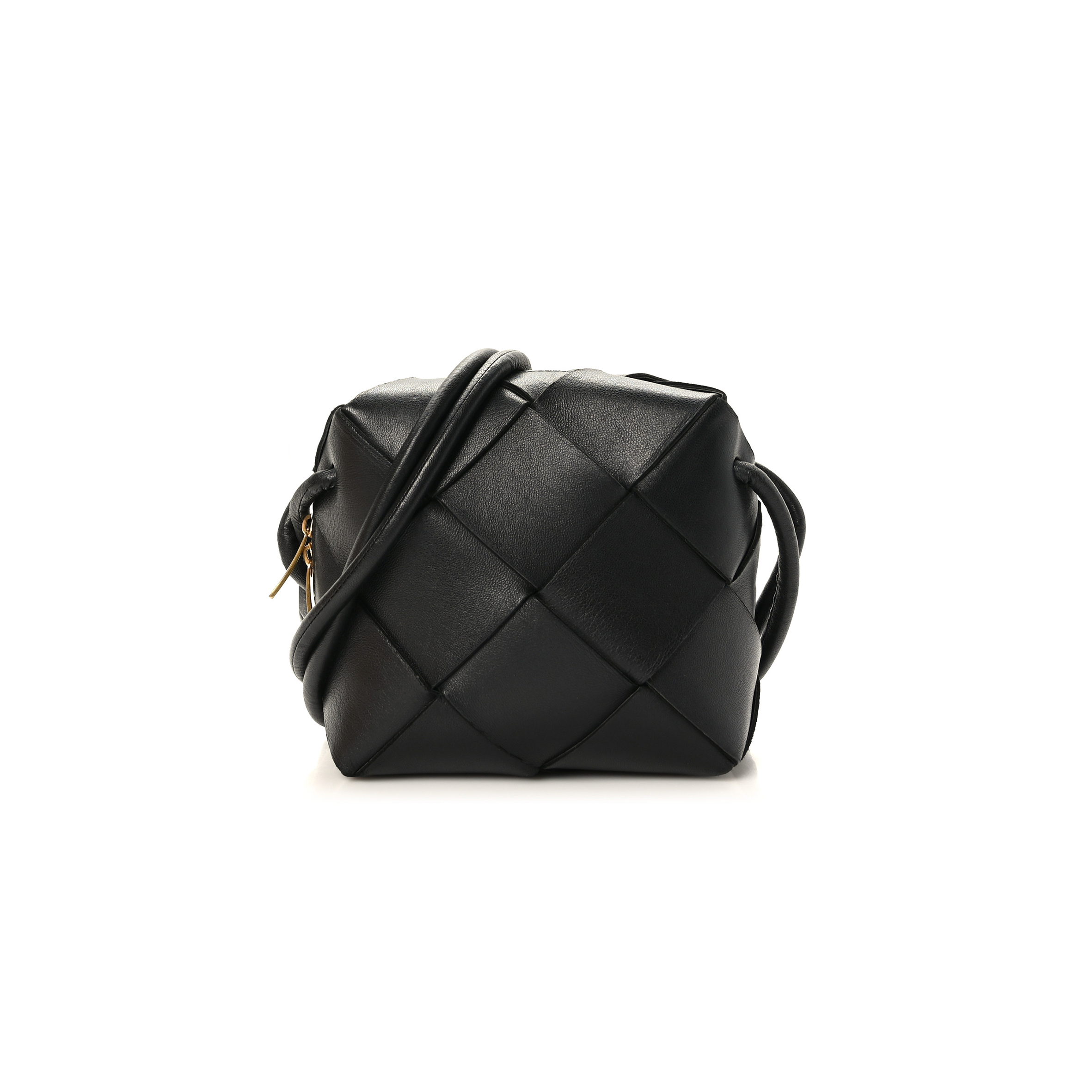 BOTTEGA VENETA LAMBSKIN MAXI INTRECCIATO MINI CASSETTE CAMERA BAG BLACK (15*14*7cm) BOTTEGA VENETA LAMBSKIN MAXI INTRECCIATO MINI CASSETTE CAMERA BAG BLACK (15*14*7cm)