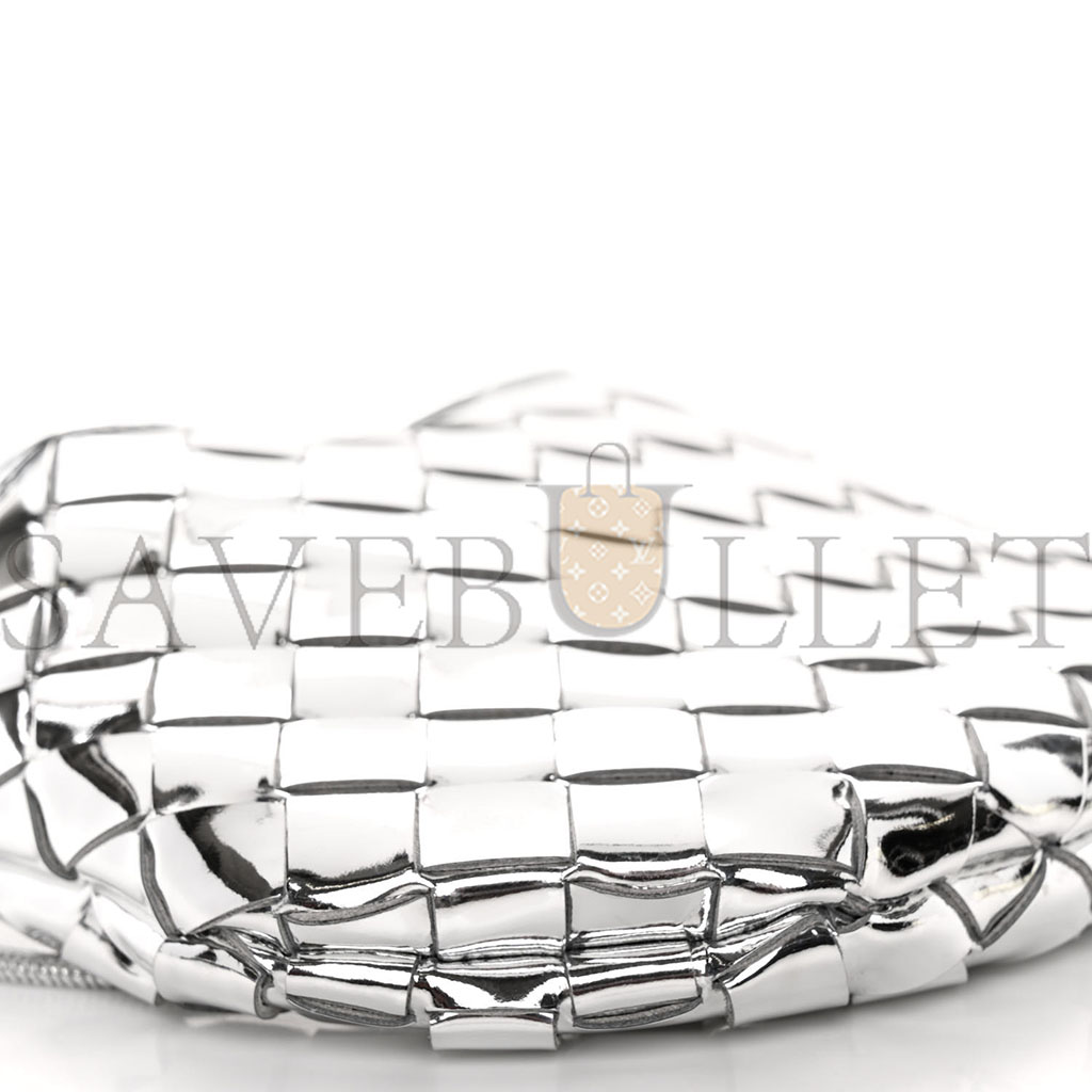BOTTEGA VENETA MIRROR LAMINATED NAPPA INTRECCIATO MINI SARDINE BAG SILVER (20*15*3cm) BOTTEGA VENETA MIRROR LAMINATED NAPPA INTRECCIATO MINI SARDINE BAG SILVER (20*15*3cm)