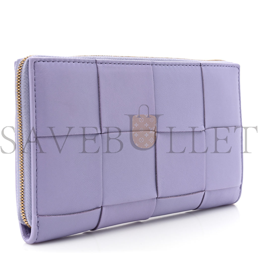 BOTTEGA VENETA SHINY CALFSKIN INTRECCIO WALLET WISTERIA (19*11*2cm) BOTTEGA VENETA SHINY CALFSKIN INTRECCIO WALLET WISTERIA (19*11*2cm)