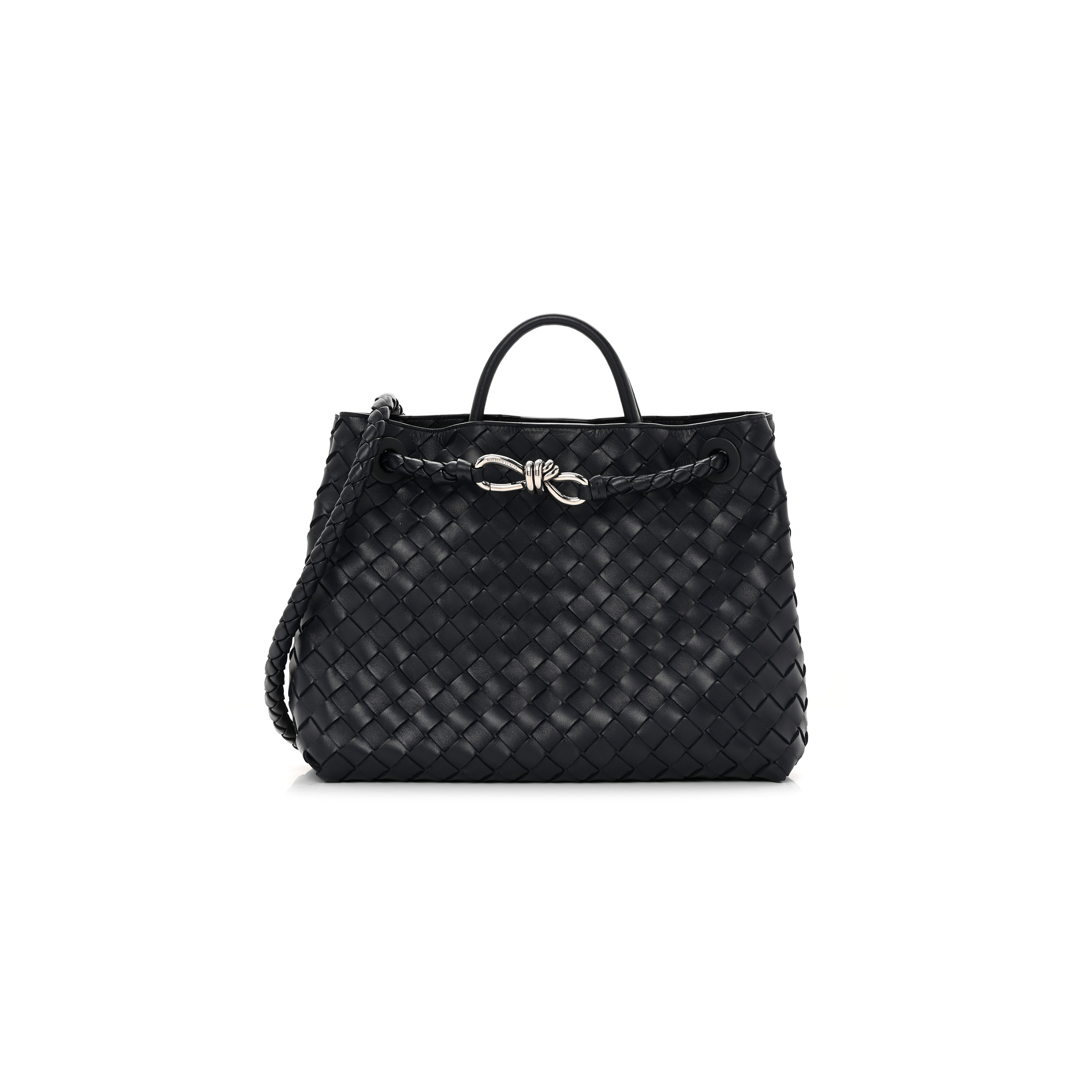 BOTTEGA VENETA BLACK INTRECCIATO MEDIUM ANDIAMO SHOULDER BAG SPACE (32*25*11cm) BOTTEGA VENETA BLACK INTRECCIATO MEDIUM ANDIAMO SHOULDER BAG SPACE (32*25*11cm)