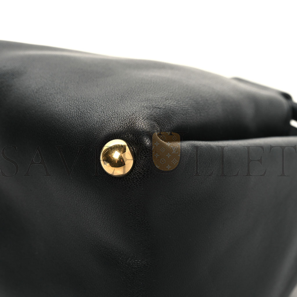 BOTTEGA VENETA CALFSKIN SMALL DRAWSTRING PYRAMID POUCH BLACK 1428750 (20*17*8cm) BOTTEGA VENETA CALFSKIN SMALL DRAWSTRING PYRAMID POUCH BLACK 1428750 (20*17*8cm)