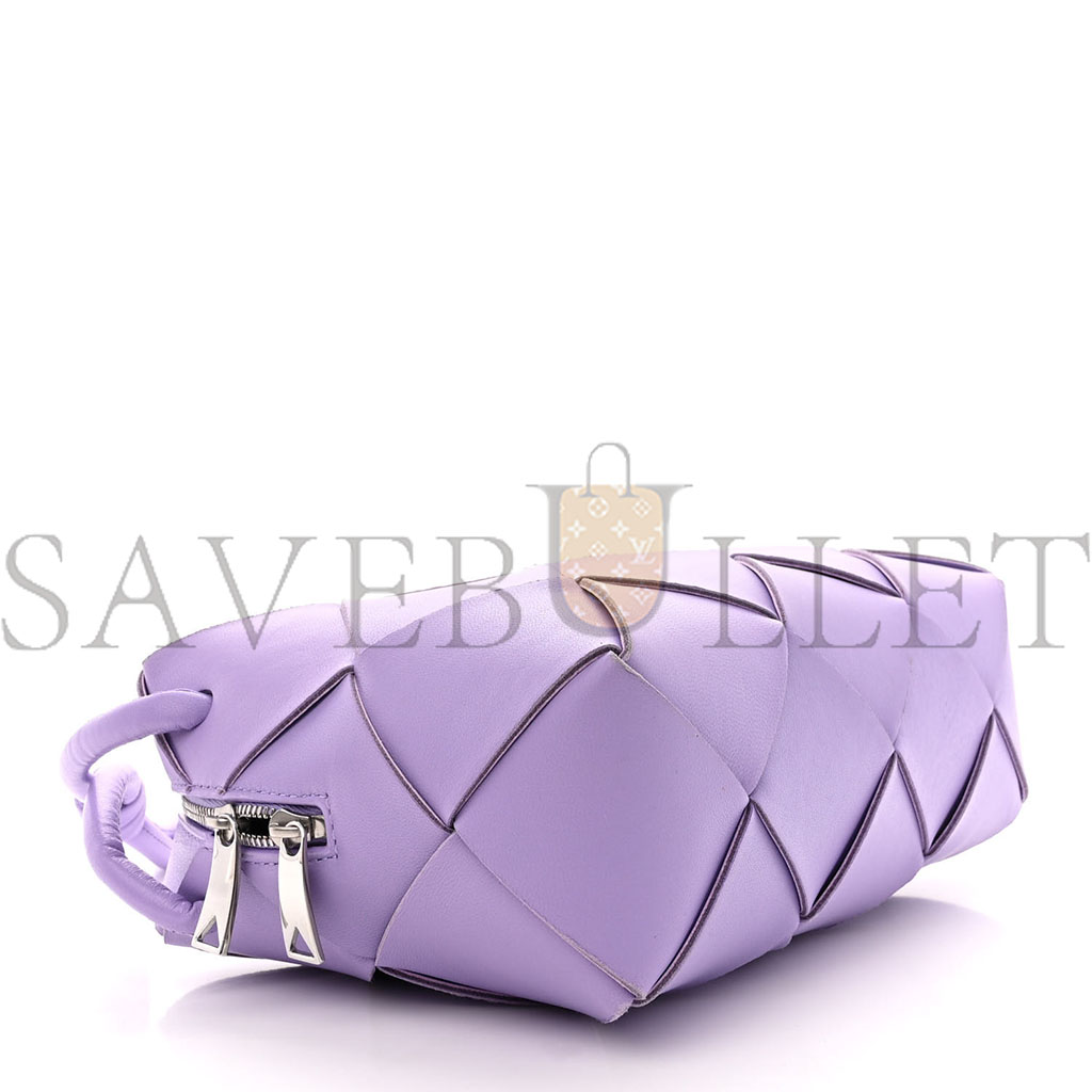 BOTTEGA VENETA LAMBSKIN MAXI INTRECCIATO SMALL CASSETTE CAMERA BAG WISTERIA (22*14*7cm) BOTTEGA VENETA LAMBSKIN MAXI INTRECCIATO SMALL CASSETTE CAMERA BAG WISTERIA (22*14*7cm)