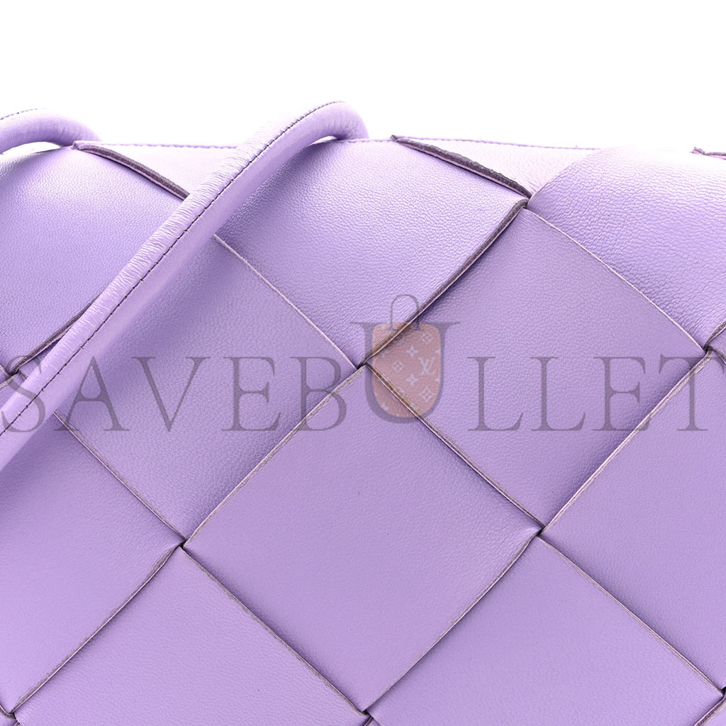 BOTTEGA VENETA LAMBSKIN MAXI INTRECCIATO SMALL CASSETTE CAMERA BAG WISTERIA (22*14*7cm) BOTTEGA VENETA LAMBSKIN MAXI INTRECCIATO SMALL CASSETTE CAMERA BAG WISTERIA (22*14*7cm)
