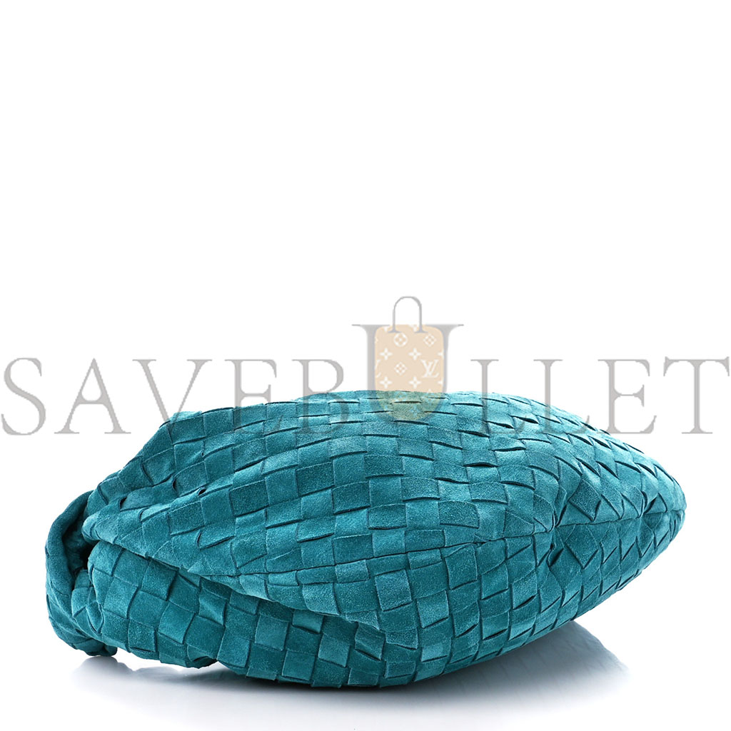 BOTTEGA VENETA SUEDE INTRECCIATO TEEN JODIE HOBO PETROLEUM BLUE (36*20*13cm) BOTTEGA VENETA SUEDE INTRECCIATO TEEN JODIE HOBO PETROLEUM BLUE (36*20*13cm)