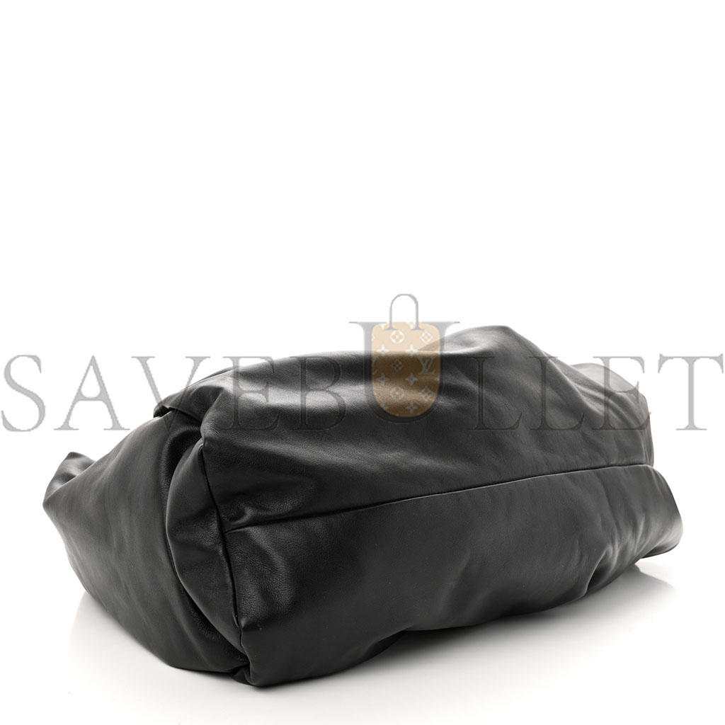 BOTTEGA VENETA SMOOTH BUTTER CALFSKIN LARGE THE SHOULDER POUCH BLACK (52*30*14cm) BOTTEGA VENETA SMOOTH BUTTER CALFSKIN LARGE THE SHOULDER POUCH BLACK (52*30*14cm)
