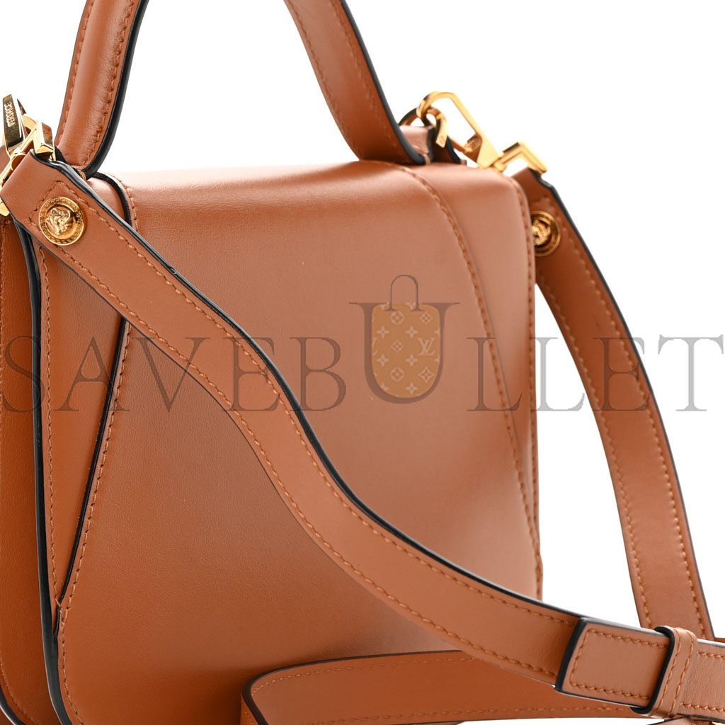 VERSACE VITELLO BAROCCO VIRTUS V SMALL TOP HANDLE SHOULDER BAG BROWN (20*16*5cm) VERSACE VITELLO BAROCCO VIRTUS V SMALL TOP HANDLE SHOULDER BAG BROWN (20*16*5cm)