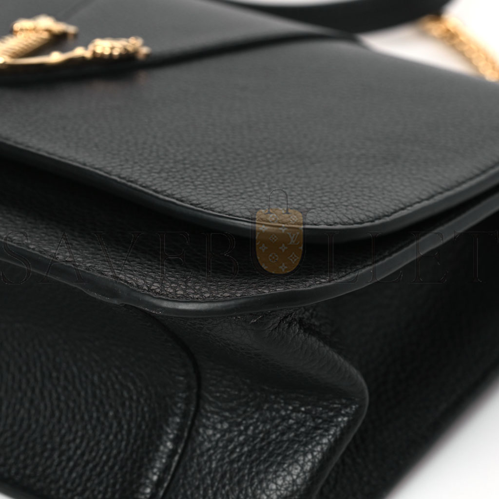 VERSACE GRAINY CALFSKIN VIRTUS CHAIN CROSSBODY BLACK (18*11*4cm) VERSACE GRAINY CALFSKIN VIRTUS CHAIN CROSSBODY BLACK (18*11*4cm)