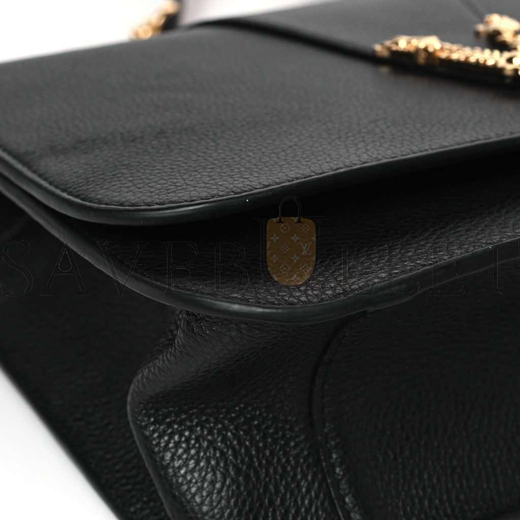 VERSACE GRAINY CALFSKIN VIRTUS CHAIN CROSSBODY BLACK (18*11*4cm) VERSACE GRAINY CALFSKIN VIRTUS CHAIN CROSSBODY BLACK (18*11*4cm)