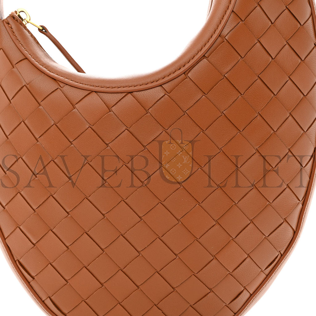 BOTTEGA VENETA NAPPA INTRECCIATO SMALL DROP SHOULDER BAG WOOD (34*23*6cm) BOTTEGA VENETA NAPPA INTRECCIATO SMALL DROP SHOULDER BAG WOOD (34*23*6cm)