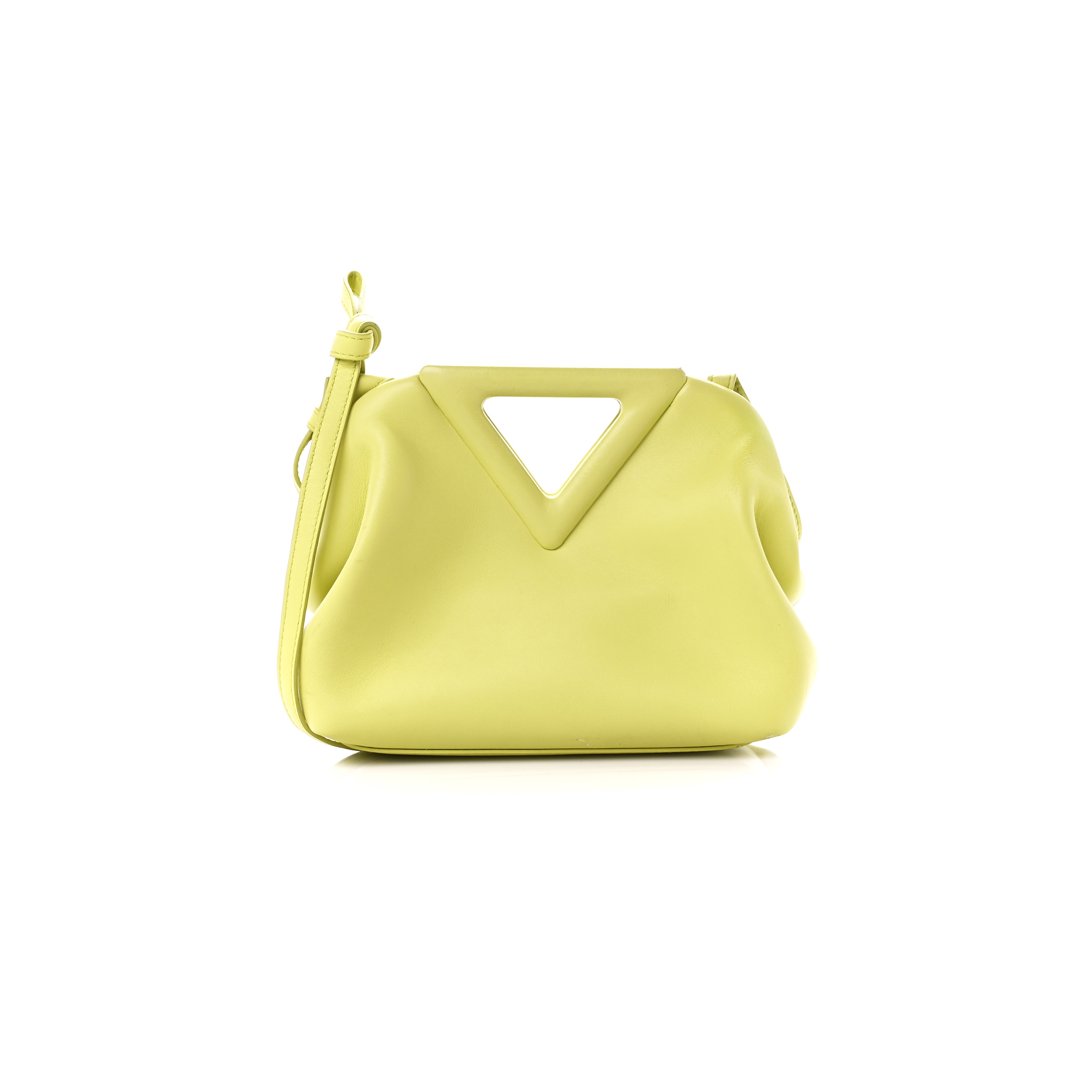 BOTTEGA VENETA CALFSKIN SMALL THE POINT TRIANGLE BAG SEAGRASS 1413556 (20*18*8cm) BOTTEGA VENETA CALFSKIN SMALL THE POINT TRIANGLE BAG SEAGRASS 1413556 (20*18*8cm)