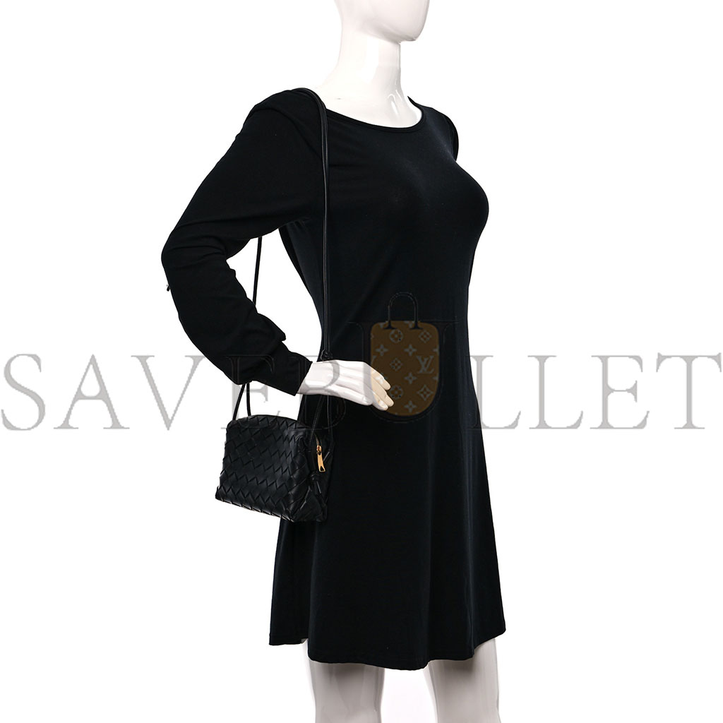 BOTTEGA VENETA NAPPA INTRECCIATO MINI LOOP CAMERA BAG BLACK (17*11*8cm) BOTTEGA VENETA NAPPA INTRECCIATO MINI LOOP CAMERA BAG BLACK (17*11*8cm)