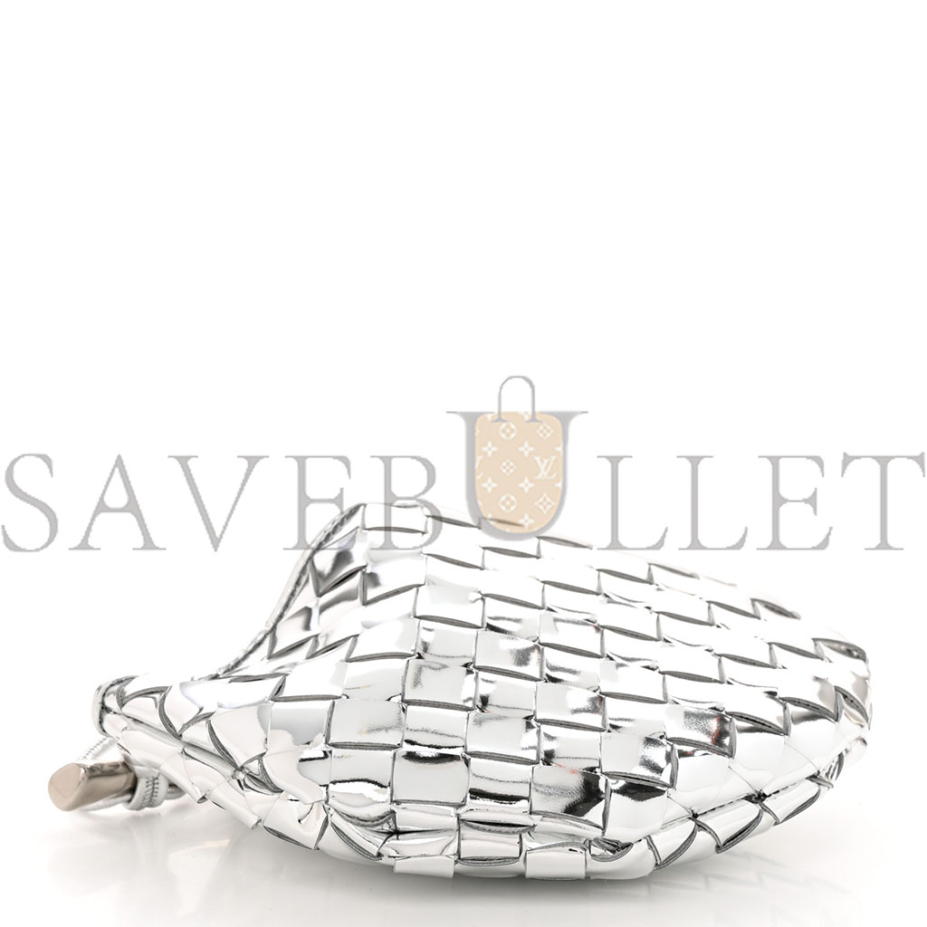 BOTTEGA VENETA MIRROR LAMINATED NAPPA INTRECCIATO MINI SARDINE BAG SILVER (20*14*3cm) BOTTEGA VENETA MIRROR LAMINATED NAPPA INTRECCIATO MINI SARDINE BAG SILVER (20*14*3cm)