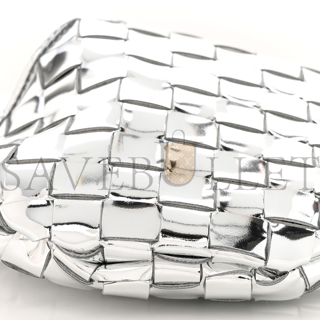 BOTTEGA VENETA MIRROR LAMINATED NAPPA INTRECCIATO MINI SARDINE BAG SILVER (20*14*3cm) BOTTEGA VENETA MIRROR LAMINATED NAPPA INTRECCIATO MINI SARDINE BAG SILVER (20*14*3cm)