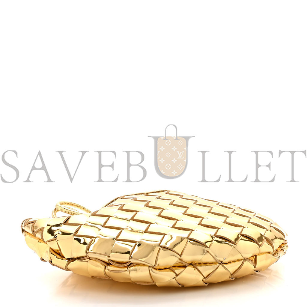 BOTTEGA VENETA MIRROR LAMINATED NAPPA INTRECCIATO MINI SARDINE BAG GOLD (20*12*3cm) BOTTEGA VENETA MIRROR LAMINATED NAPPA INTRECCIATO MINI SARDINE BAG GOLD (20*12*3cm)