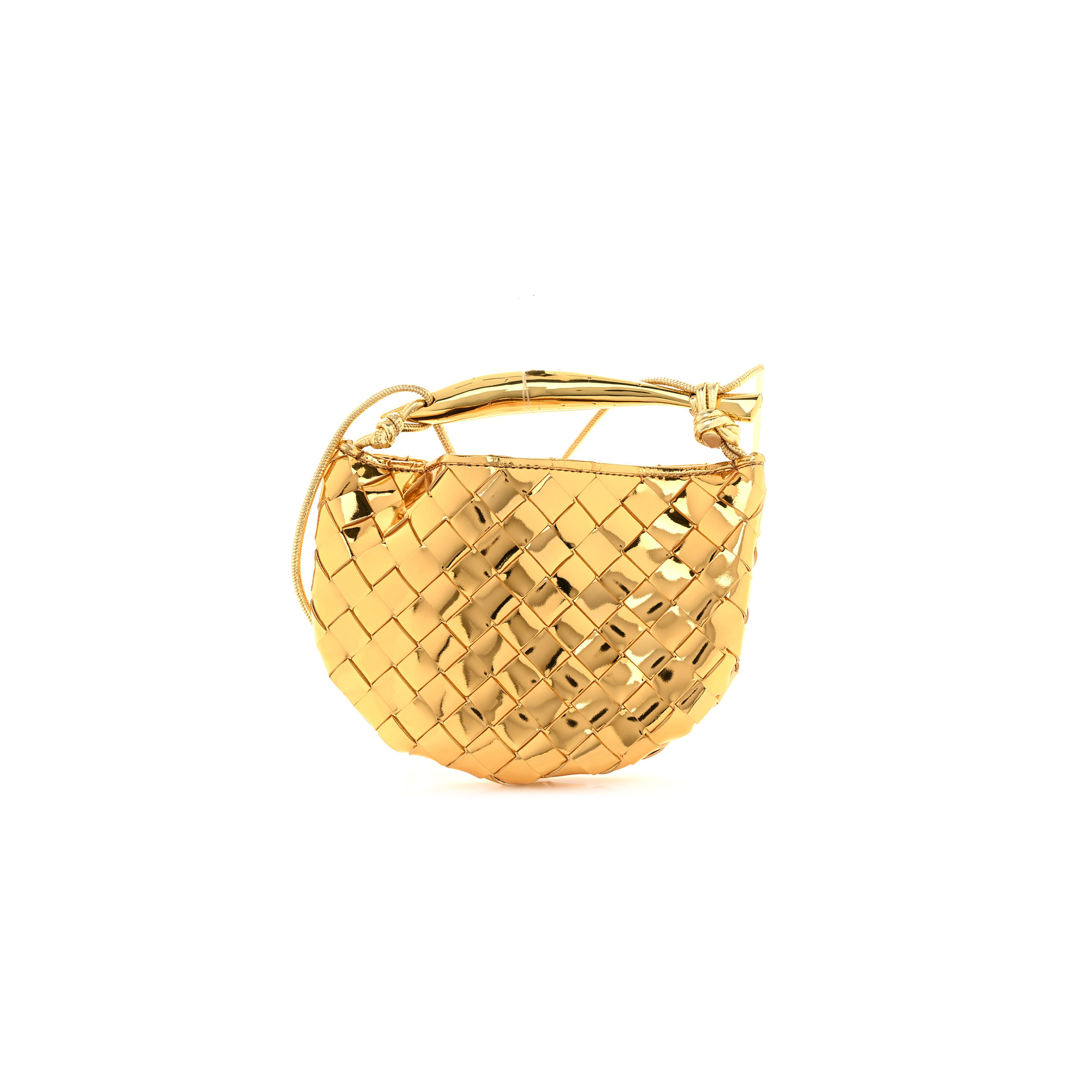 BOTTEGA VENETA MIRROR LAMINATED NAPPA INTRECCIATO MINI SARDINE BAG GOLD (20*15*3cm) BOTTEGA VENETA MIRROR LAMINATED NAPPA INTRECCIATO MINI SARDINE BAG GOLD (20*15*3cm)