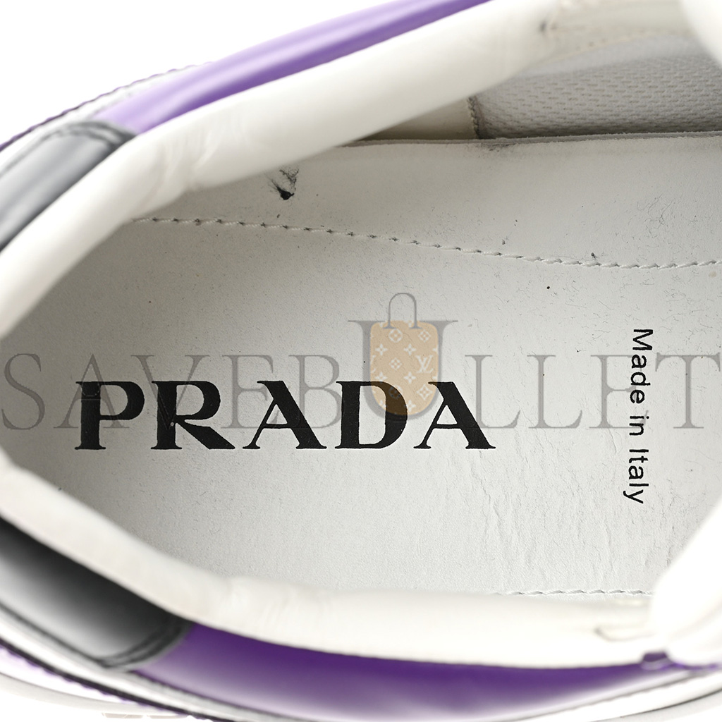 PRADA VITELLO ROIS METAL TRIANGLE LOGO MENS DOWNTOWN LOW TOP SNEAKERS 8 WHITE CICLAMINO PRADA VITELLO ROIS METAL TRIANGLE LOGO MENS DOWNTOWN LOW TOP SNEAKERS 8 WHITE CICLAMINO