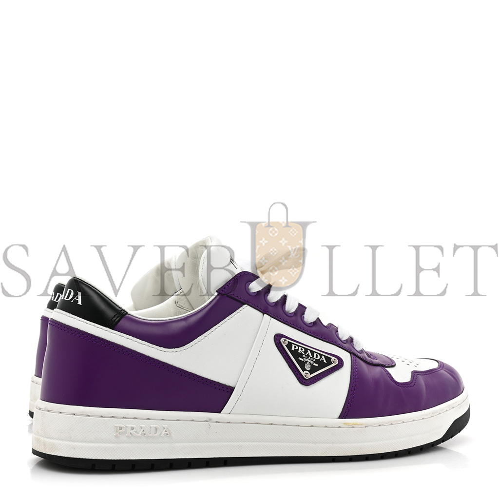 PRADA VITELLO ROIS METAL TRIANGLE LOGO MENS DOWNTOWN LOW TOP SNEAKERS 8 WHITE CICLAMINO PRADA VITELLO ROIS METAL TRIANGLE LOGO MENS DOWNTOWN LOW TOP SNEAKERS 8 WHITE CICLAMINO