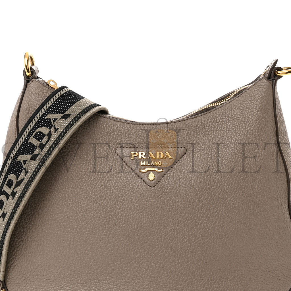 PRADA VITELLO DAINO HOBO CLAY GREY (30*25*8cm) PRADA VITELLO DAINO HOBO CLAY GREY (30*25*8cm)