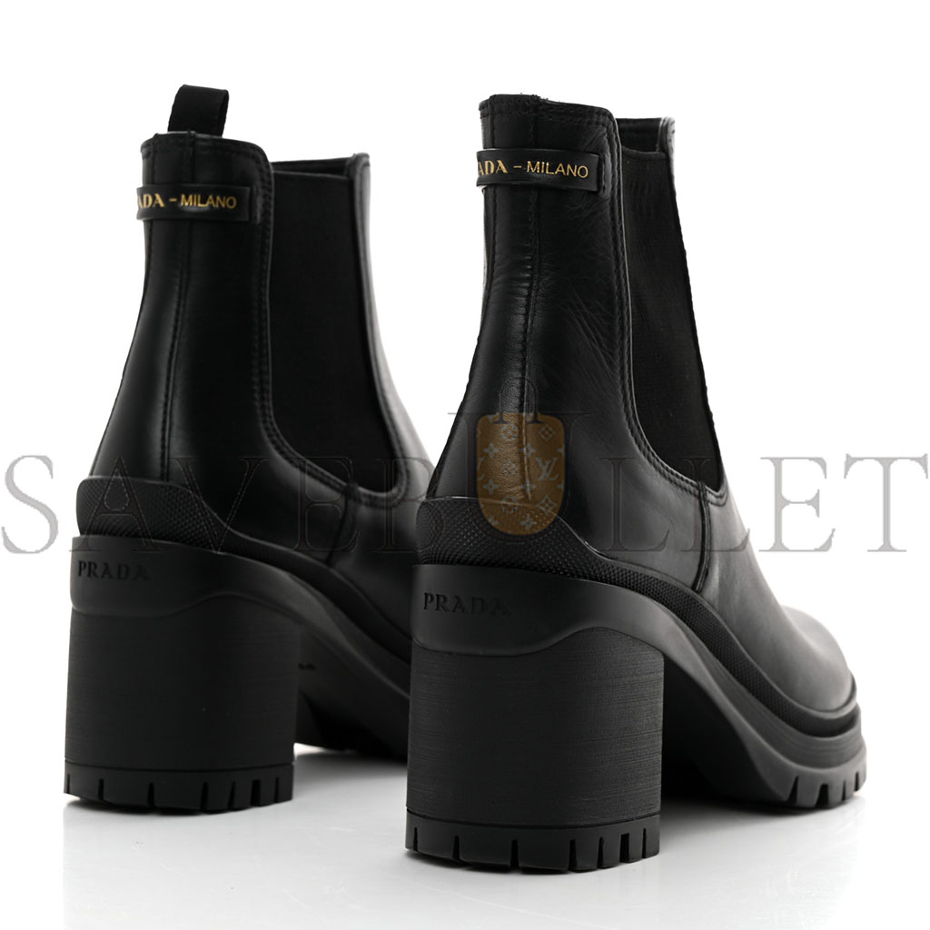 PRADA VITELLO MONTANA LUG SOLE CHELSEA 55MM BOOTS 36 BLACK PRADA VITELLO MONTANA LUG SOLE CHELSEA 55MM BOOTS 36 BLACK