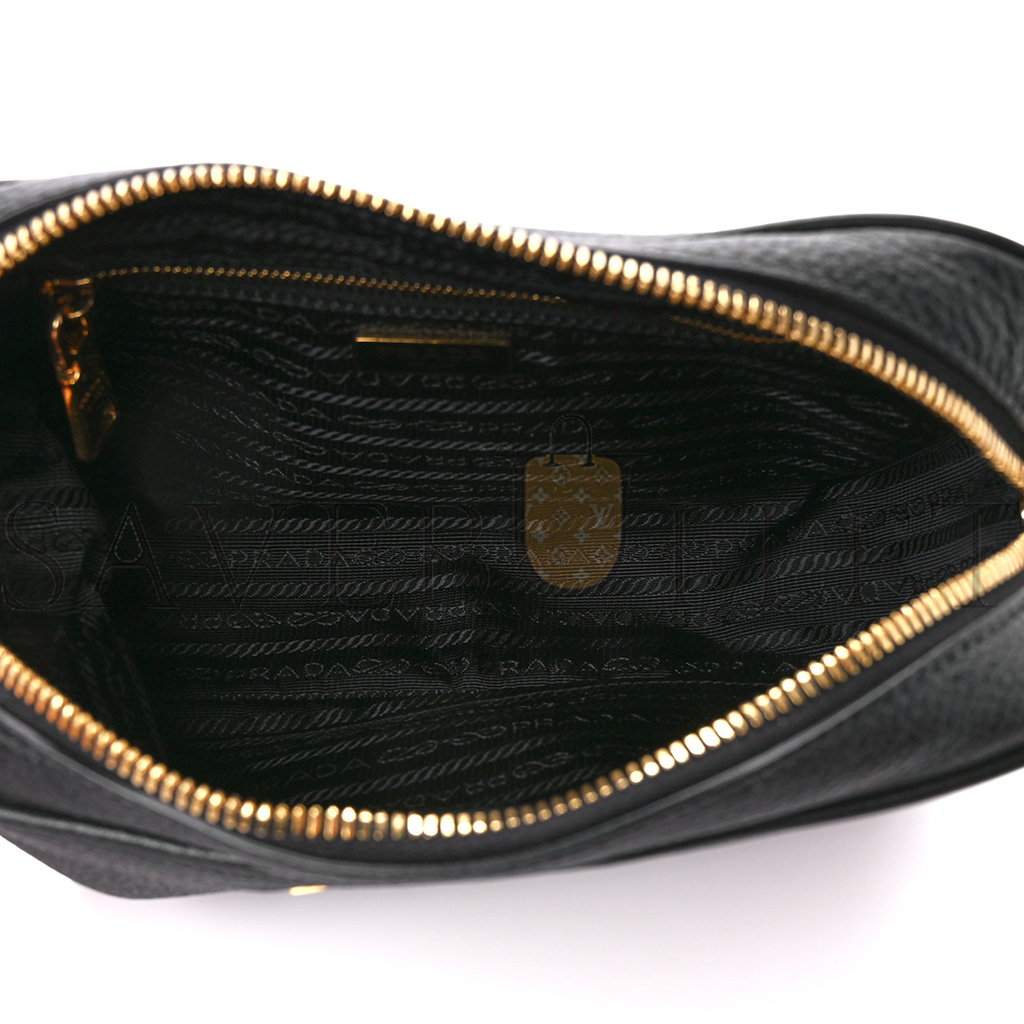 PRADA VITELLO PHENIX CAMERA BAG BLACK (20*15*8cm) PRADA VITELLO PHENIX CAMERA BAG BLACK (20*15*8cm)