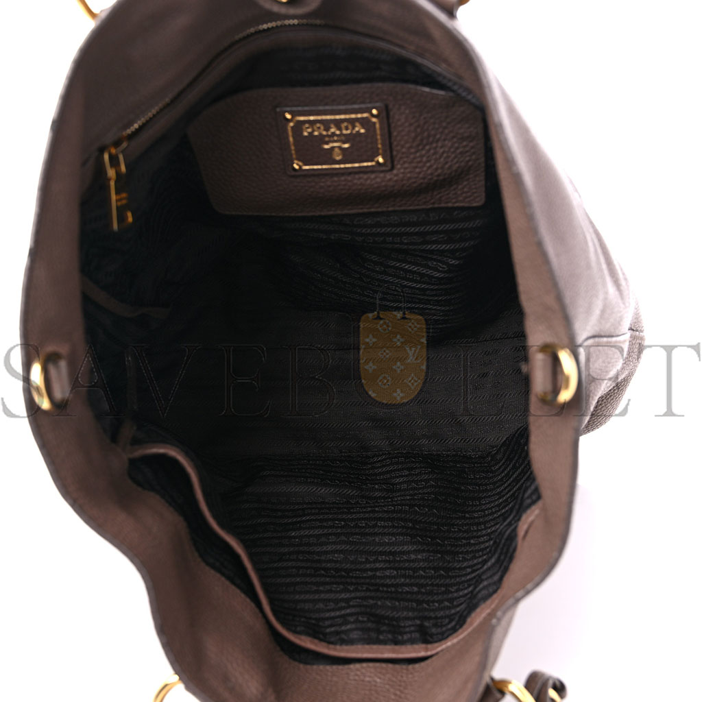 PRADA VITELLO DAINO SHOPPING TOTE PALISSANDRO (35*34*13cm) PRADA VITELLO DAINO SHOPPING TOTE PALISSANDRO (35*34*13cm)