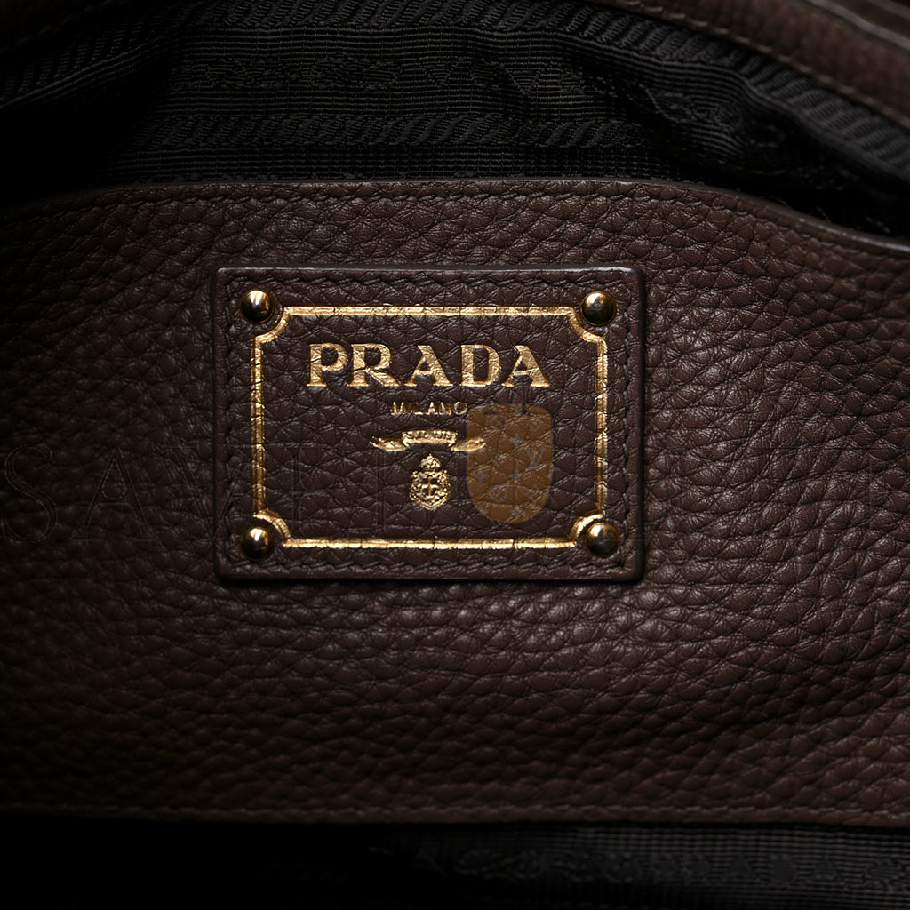 PRADA VITELLO DAINO SHOPPING TOTE PALISSANDRO (35*34*13cm) PRADA VITELLO DAINO SHOPPING TOTE PALISSANDRO (35*34*13cm)