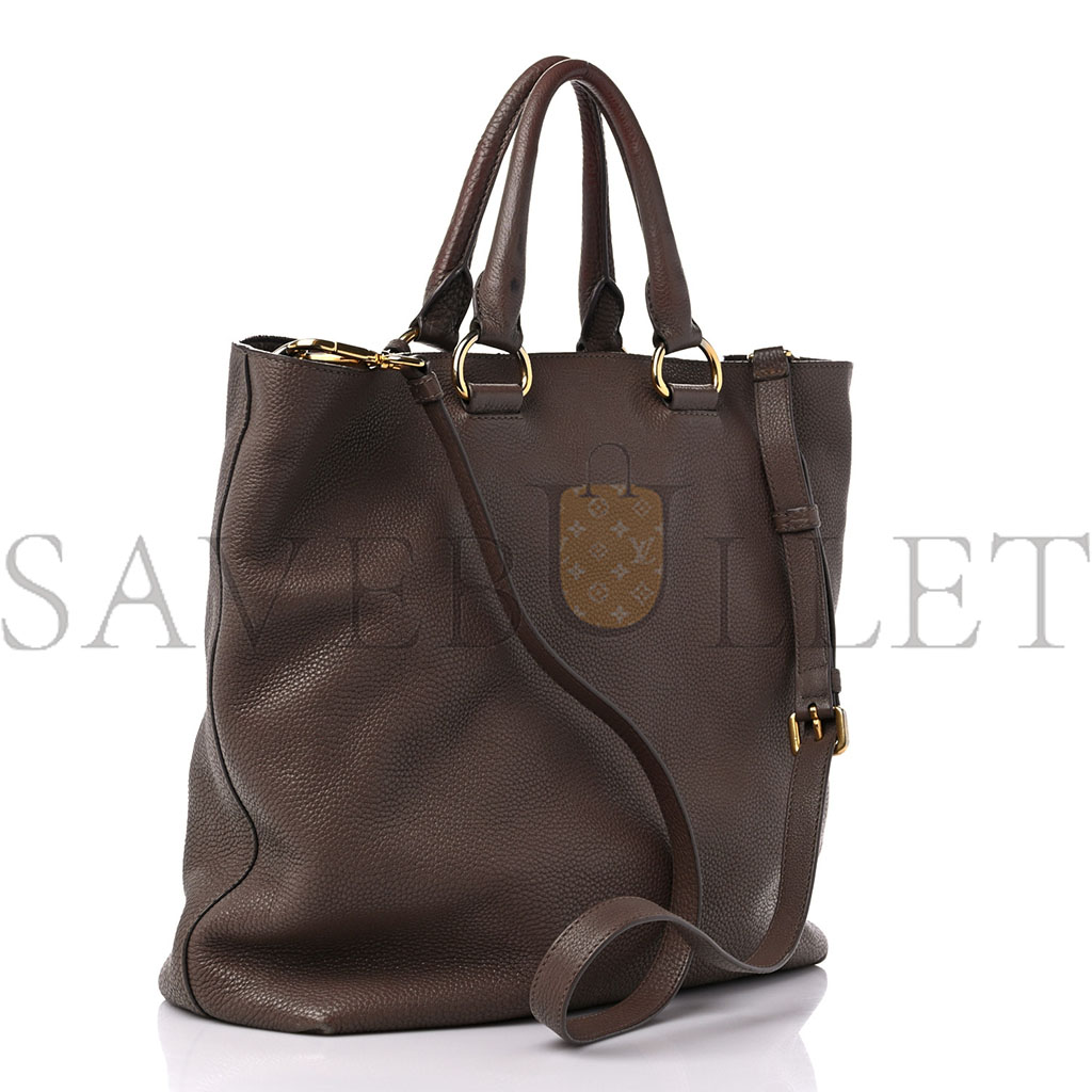 PRADA VITELLO DAINO SHOPPING TOTE PALISSANDRO (35*34*13cm) PRADA VITELLO DAINO SHOPPING TOTE PALISSANDRO (35*34*13cm)