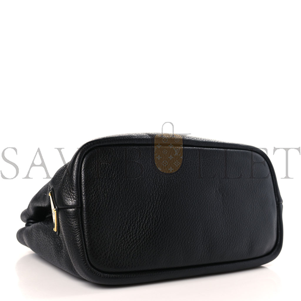 PRADA VITELLO DAINO SOFT PERFORATED LOGO TOTE BLACK (30*20*13cm) PRADA VITELLO DAINO SOFT PERFORATED LOGO TOTE BLACK (30*20*13cm)