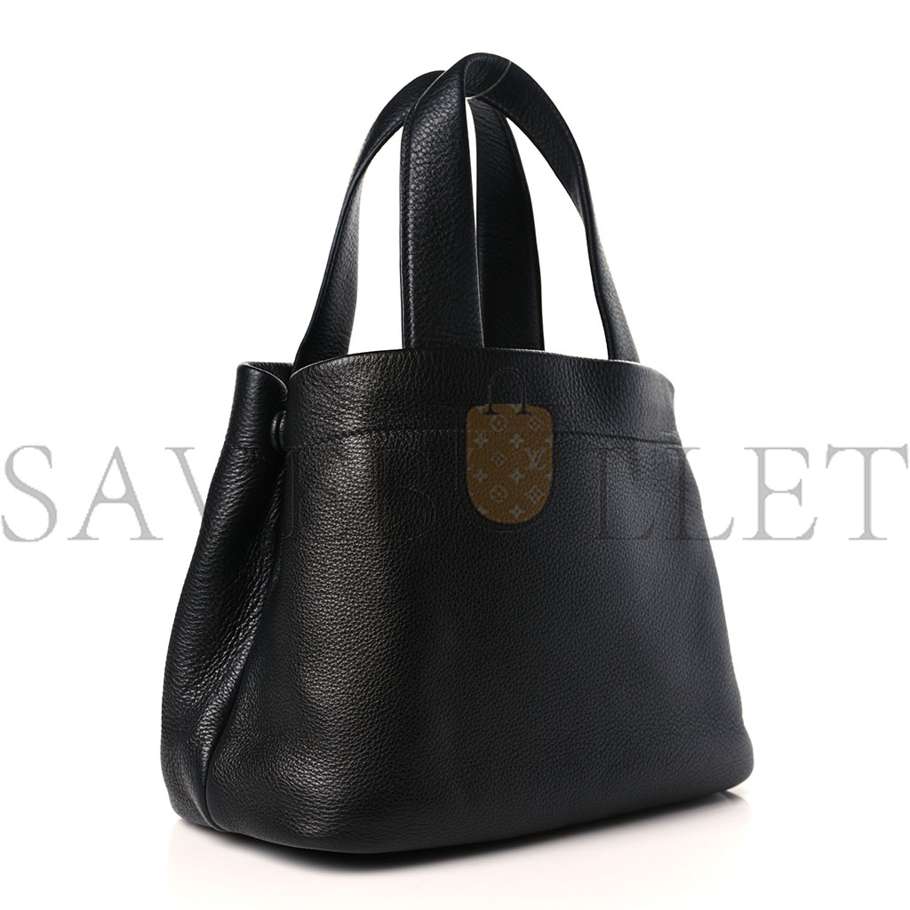 PRADA VITELLO DAINO SOFT PERFORATED LOGO TOTE BLACK (30*20*13cm) PRADA VITELLO DAINO SOFT PERFORATED LOGO TOTE BLACK (30*20*13cm)