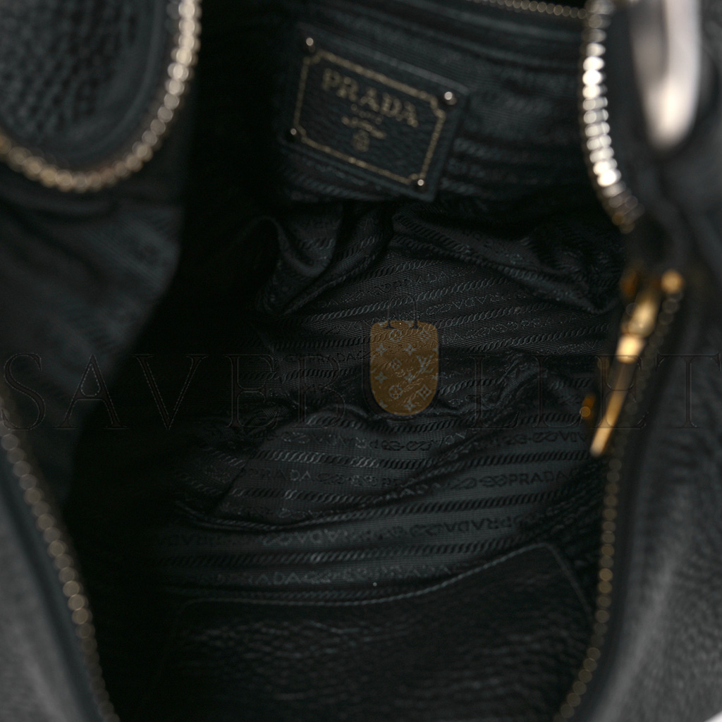 PRADA VITELLO DAINO HOBO BLACK (36*30*15cm) PRADA VITELLO DAINO HOBO BLACK (36*30*15cm)