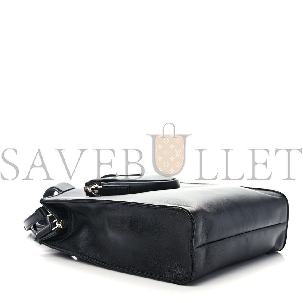 PRADA VITELLO DAINO MINI POCKET TOTE BLACK (19*17*10cm) PRADA VITELLO DAINO MINI POCKET TOTE BLACK (19*17*10cm)