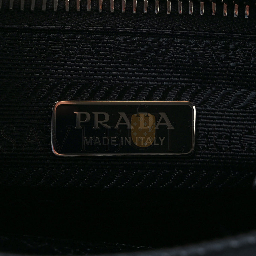 PRADA VITELLO DAINO MINI POCKET TOTE BLACK (19*17*10cm) PRADA VITELLO DAINO MINI POCKET TOTE BLACK (19*17*10cm)