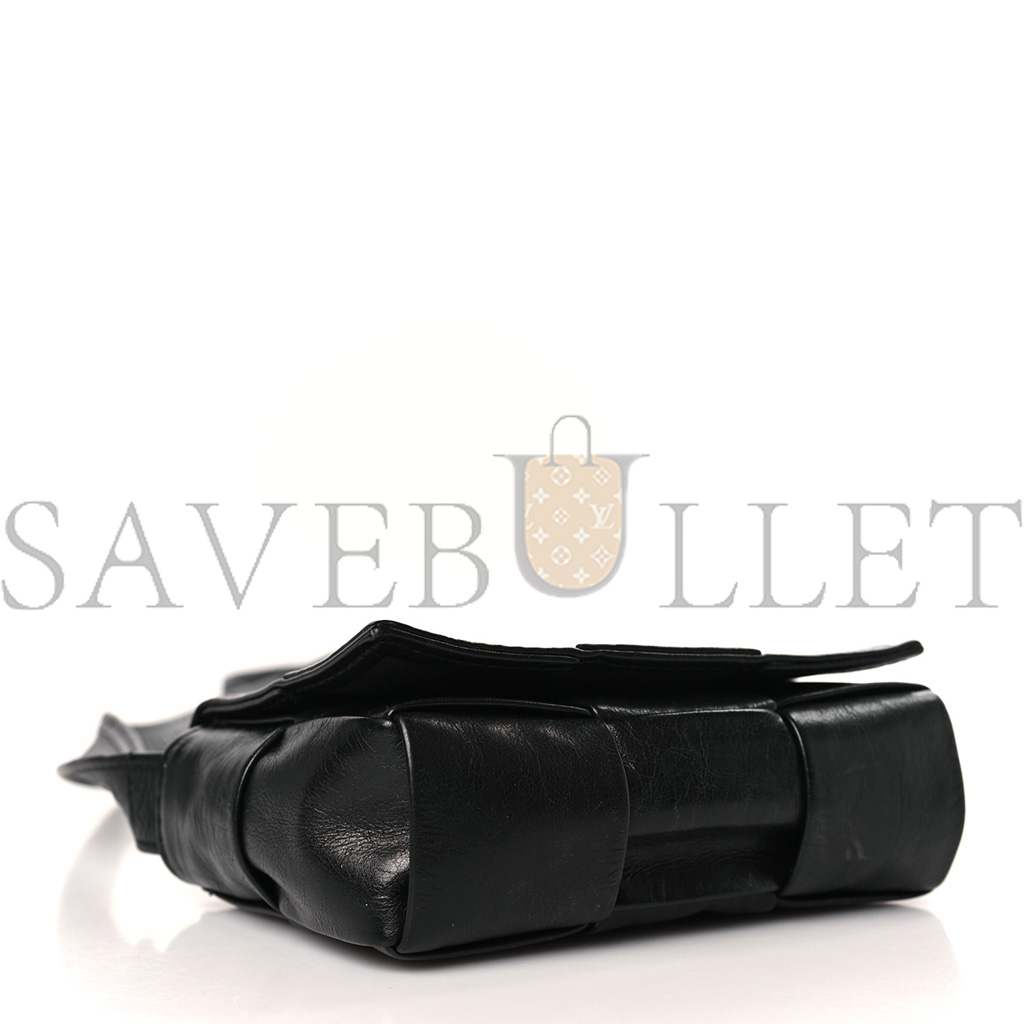 BOTTEGA VENETA PAPER CALFSKIN MAXI INTRECCIO EXTRA MINI CASSETTE CROSSBODY BAG BLACK (13*9*5cm) BOTTEGA VENETA PAPER CALFSKIN MAXI INTRECCIO EXTRA MINI CASSETTE CROSSBODY BAG BLACK (13*9*5cm)