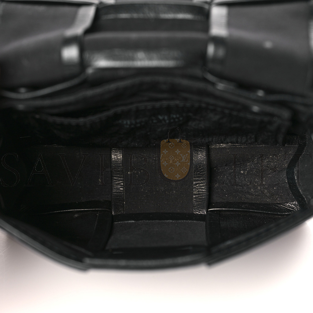 BOTTEGA VENETA PAPER CALFSKIN MAXI INTRECCIO EXTRA MINI CASSETTE CROSSBODY BAG BLACK (13*9*5cm) BOTTEGA VENETA PAPER CALFSKIN MAXI INTRECCIO EXTRA MINI CASSETTE CROSSBODY BAG BLACK (13*9*5cm)