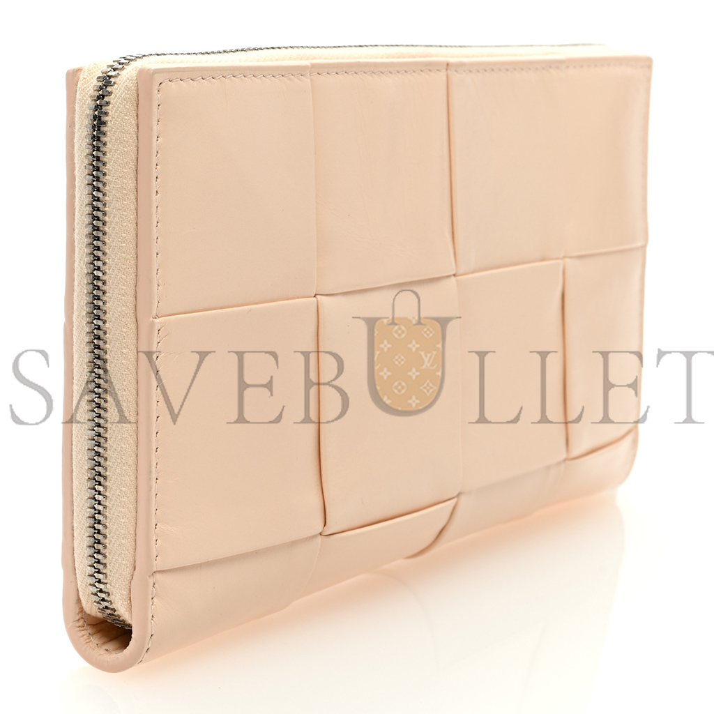 BOTTEGA VENETA NAPPA MAXI INTRECCIATO ZIP AROUND WALLET ROSE MOLE (19*11*2cm) BOTTEGA VENETA NAPPA MAXI INTRECCIATO ZIP AROUND WALLET ROSE MOLE (19*11*2cm)