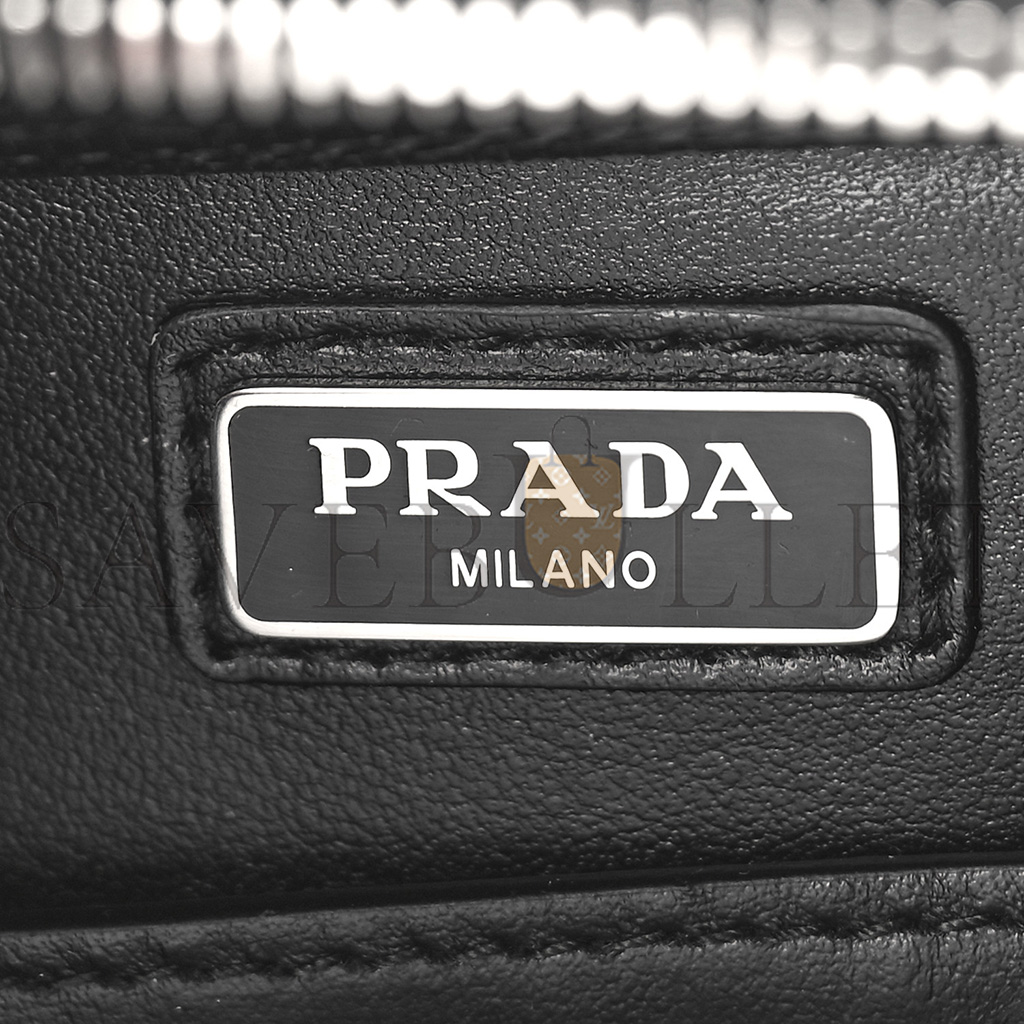 PRADA BRUSHED CALFSKIN MENS MEDIUM BRIQUE CROSSBODY BAG BLACK (22*17*6cm) PRADA BRUSHED CALFSKIN MENS MEDIUM BRIQUE CROSSBODY BAG BLACK (22*17*6cm)